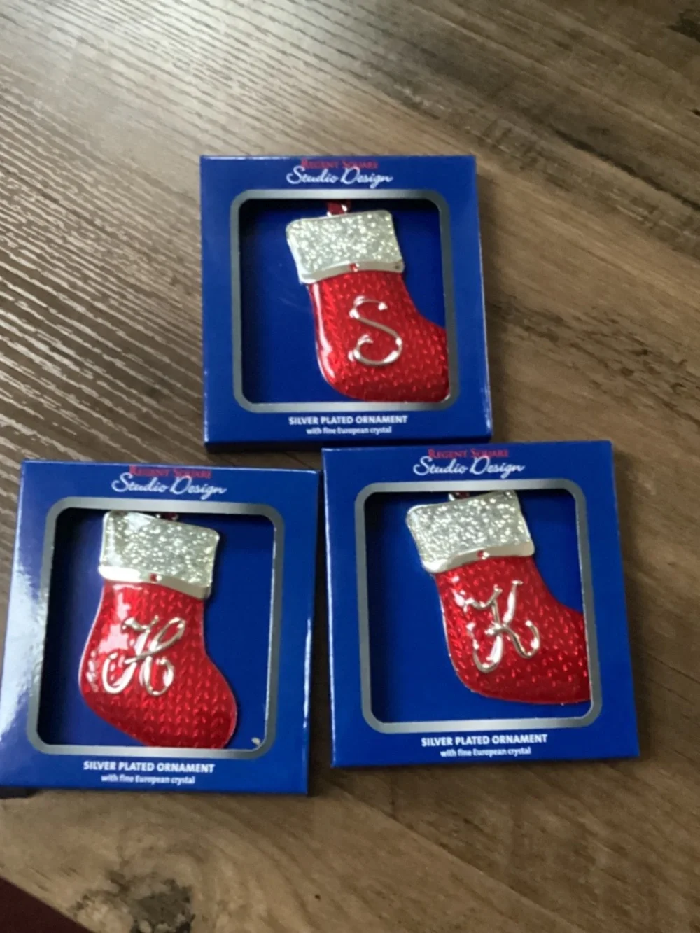 Regent Square Studio Design Silver Plated Christmas Stocking Ornaments Bundle